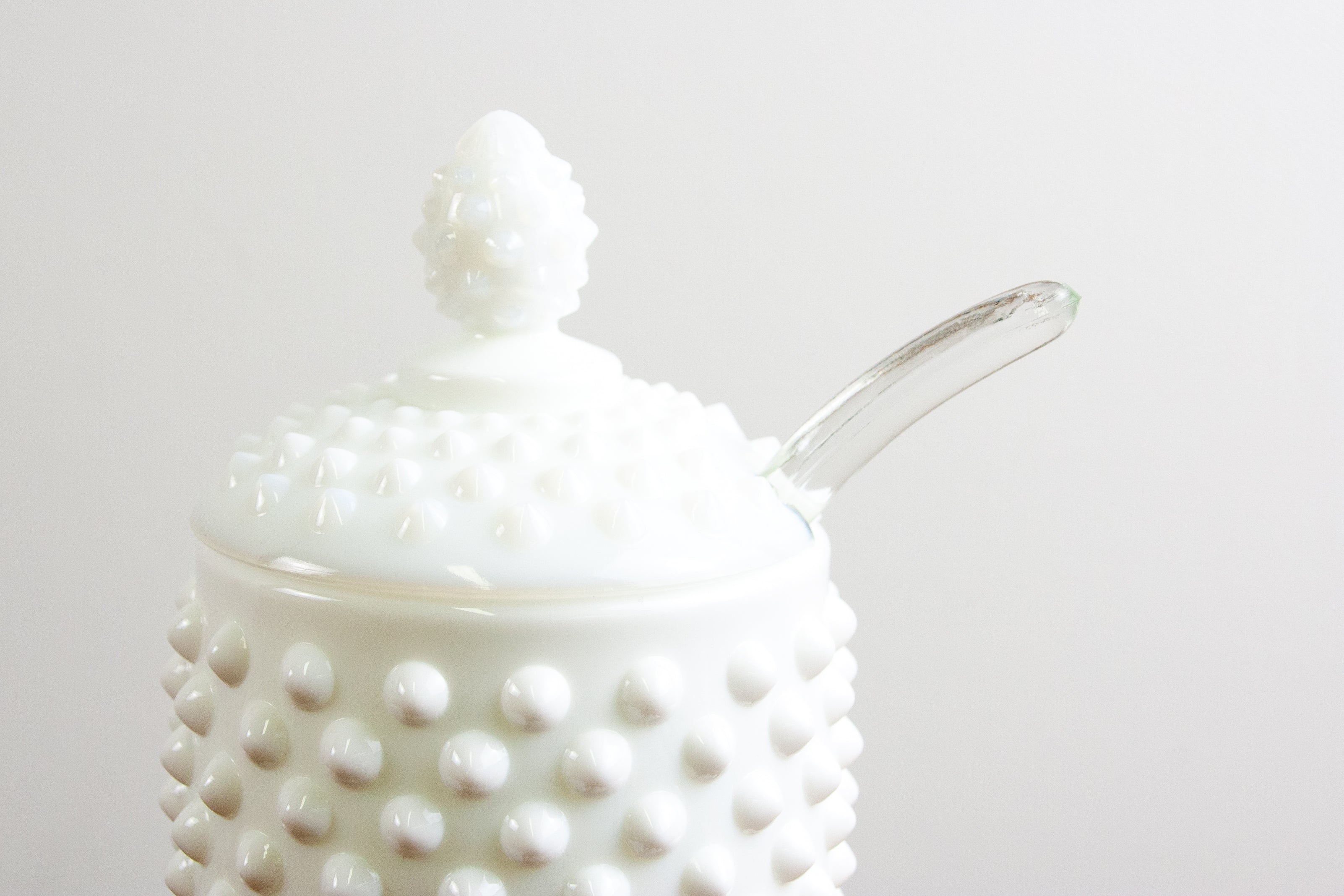 Fenton Hobnail Milk Glass Jam/Jelly Jar