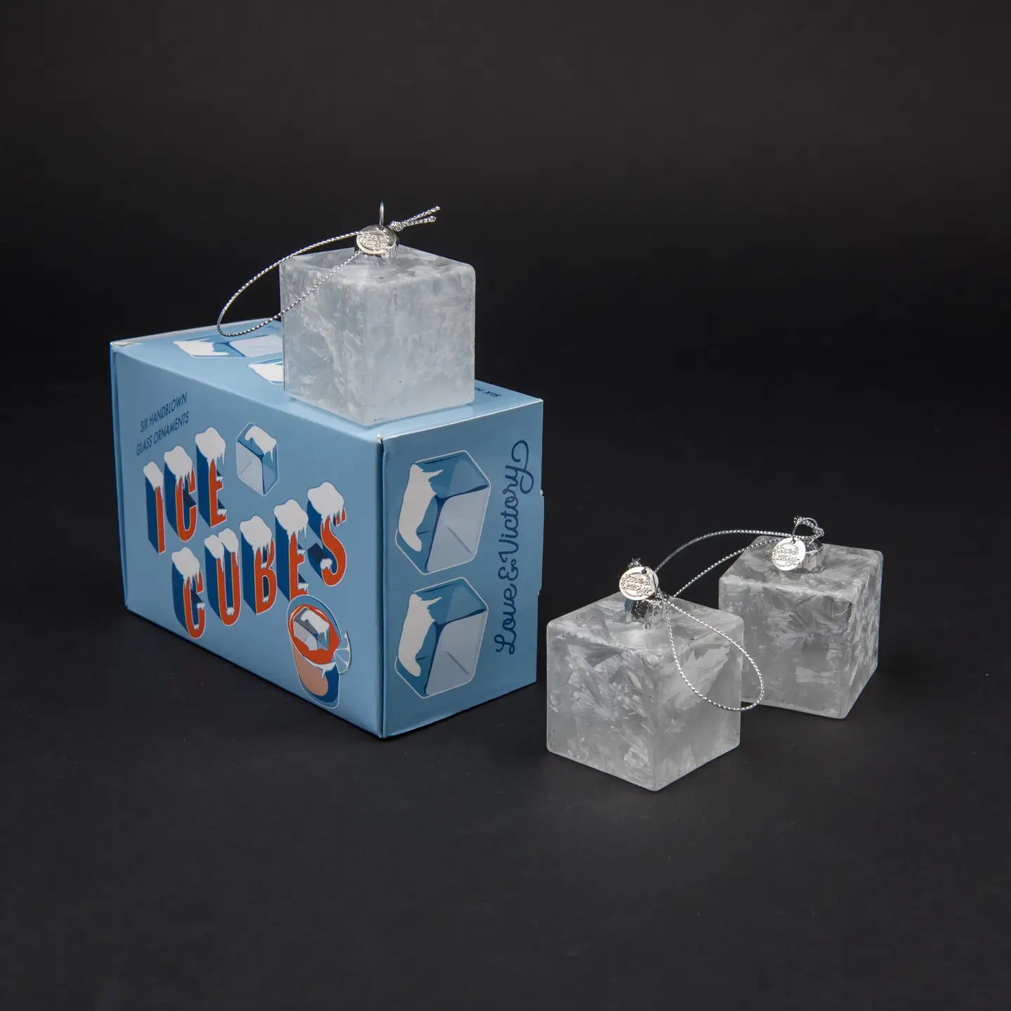 Set of Six Ice Cube Ornaments