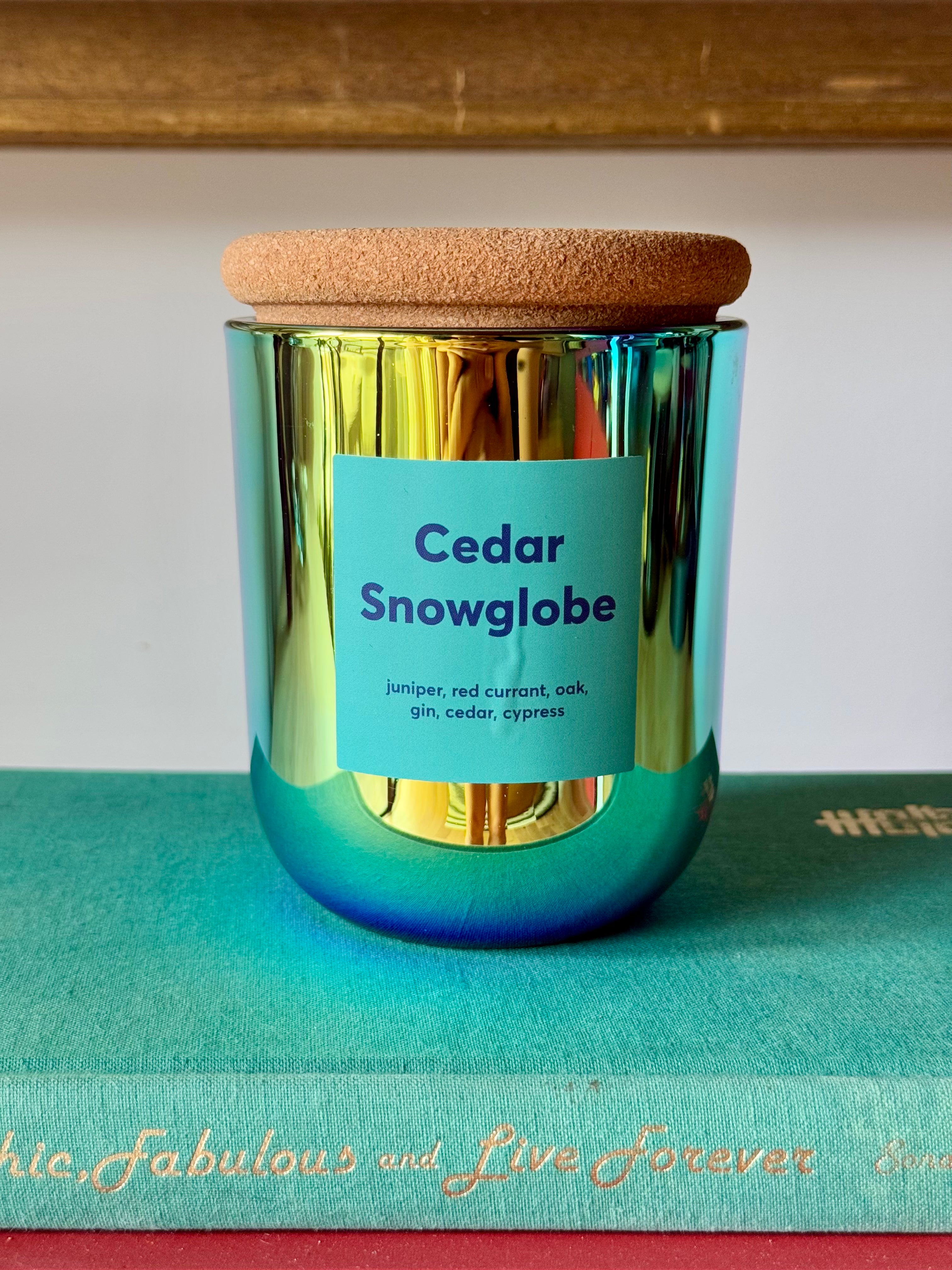 Cedar Snowglobe Candle, 10 oz